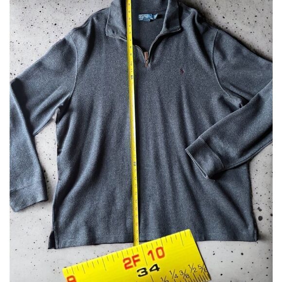 POLO l Men’s Pull Over l Dark Gray Sweater l V-neck l Collar l XXL l EUC - Picture 5 of 11